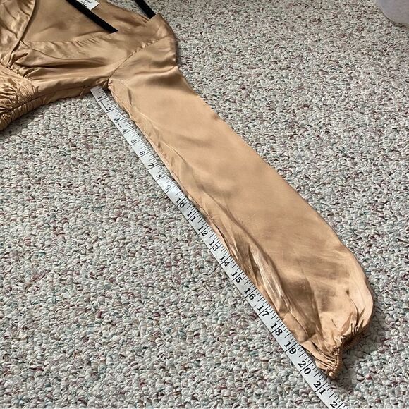 Aritzia Wilfred Cupro Satin Longsleeve Mini Dress Women Size 00 - Picture 3 of 9